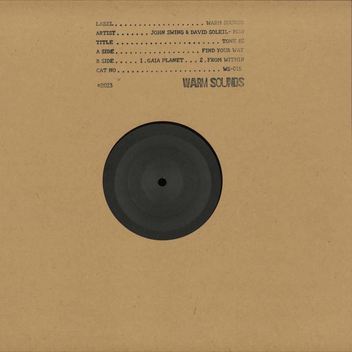 John Swing - David Soleil-Mon & Tone #2 | Warm Sounds (WS-015) John Swing - David Soleil-Mon & Tone #2 | Warm Sounds (WS-015)