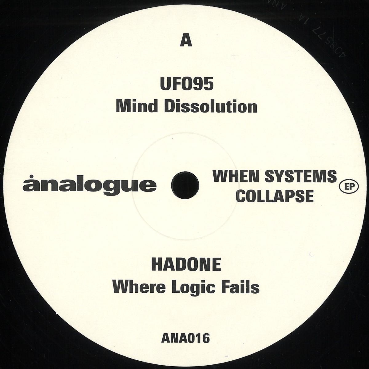 UFO95  &  Hadone - When Systems Collapse EP | Analogue (ANA016)