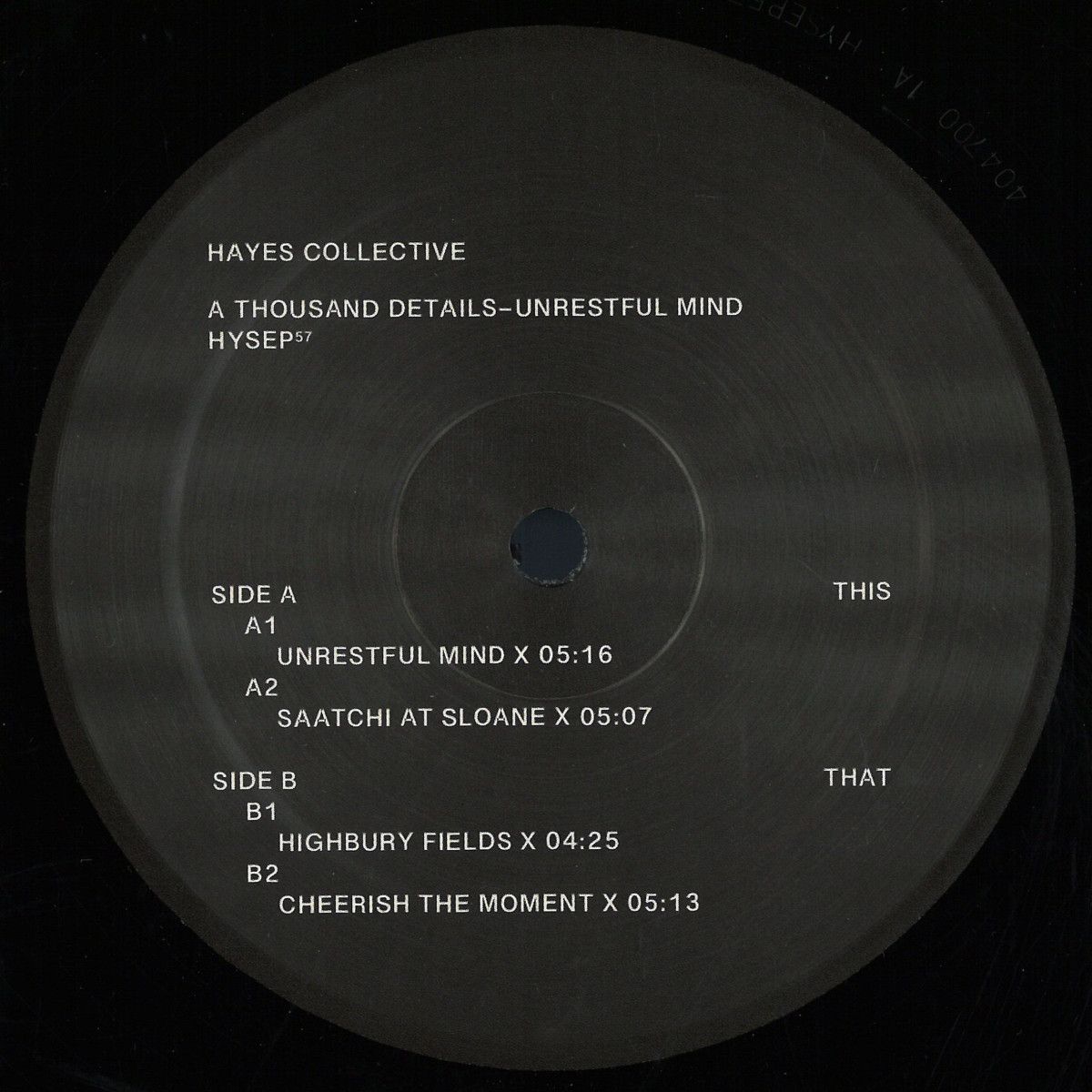 A Thousand Details - Unrestful Mind | HAYES (HYSEP57)