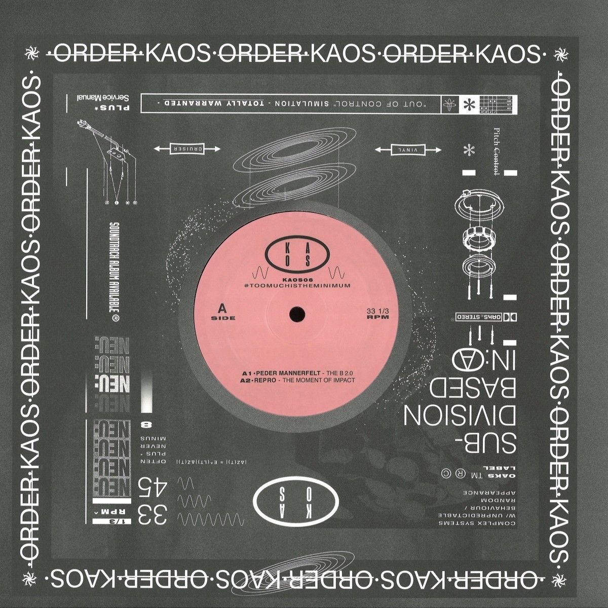 Peder Mannerfelt & Repro & Darc Marc & Uncrat - TOOMUCHISTHEMINIMUM | KAOS (KAOS06) - main Peder Mannerfelt & Repro & Darc Marc & Uncrat - TOOMUCHISTHEMINIMUM | KAOS (KAOS06) - main