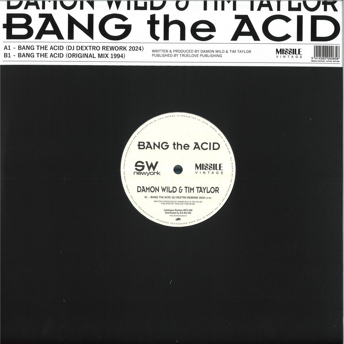 Damon Wild  &  Tim Taylor - BANG THE ACID | MISSILE VINTAGE VINYL (MVV006) - main