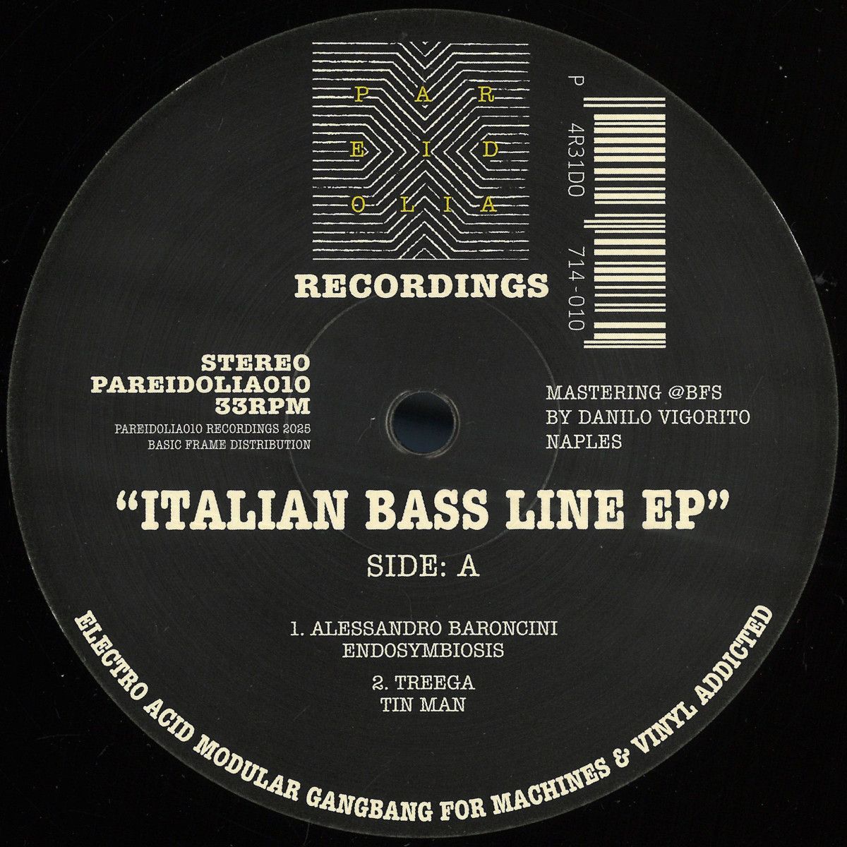 Various - Italian Bass Line Ep | Pareidolia (PAREIDOLIA010) Various - Italian Bass Line Ep | Pareidolia (PAREIDOLIA010)