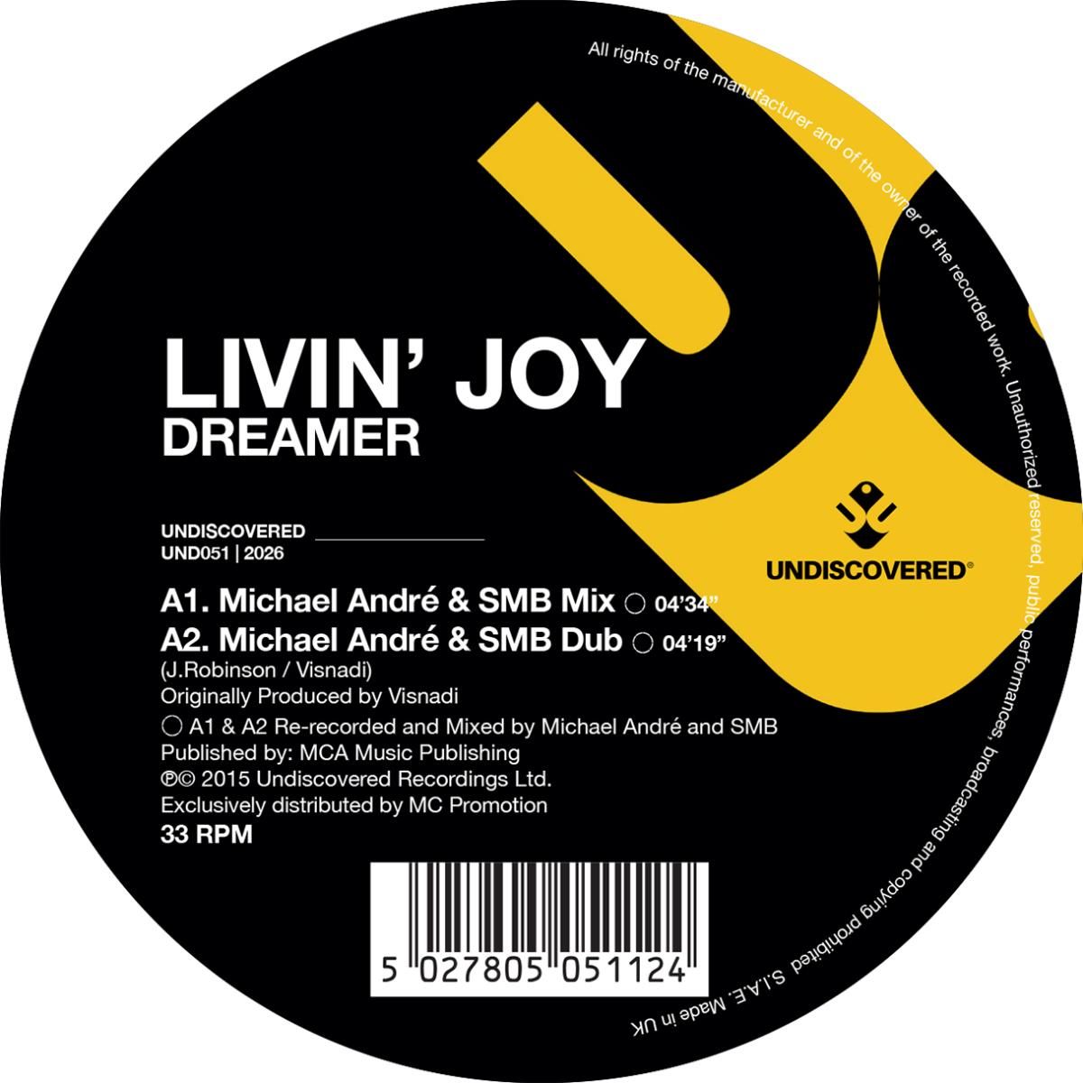 Livin' Joy - Dreamer | Undiscovered (UND051) - main