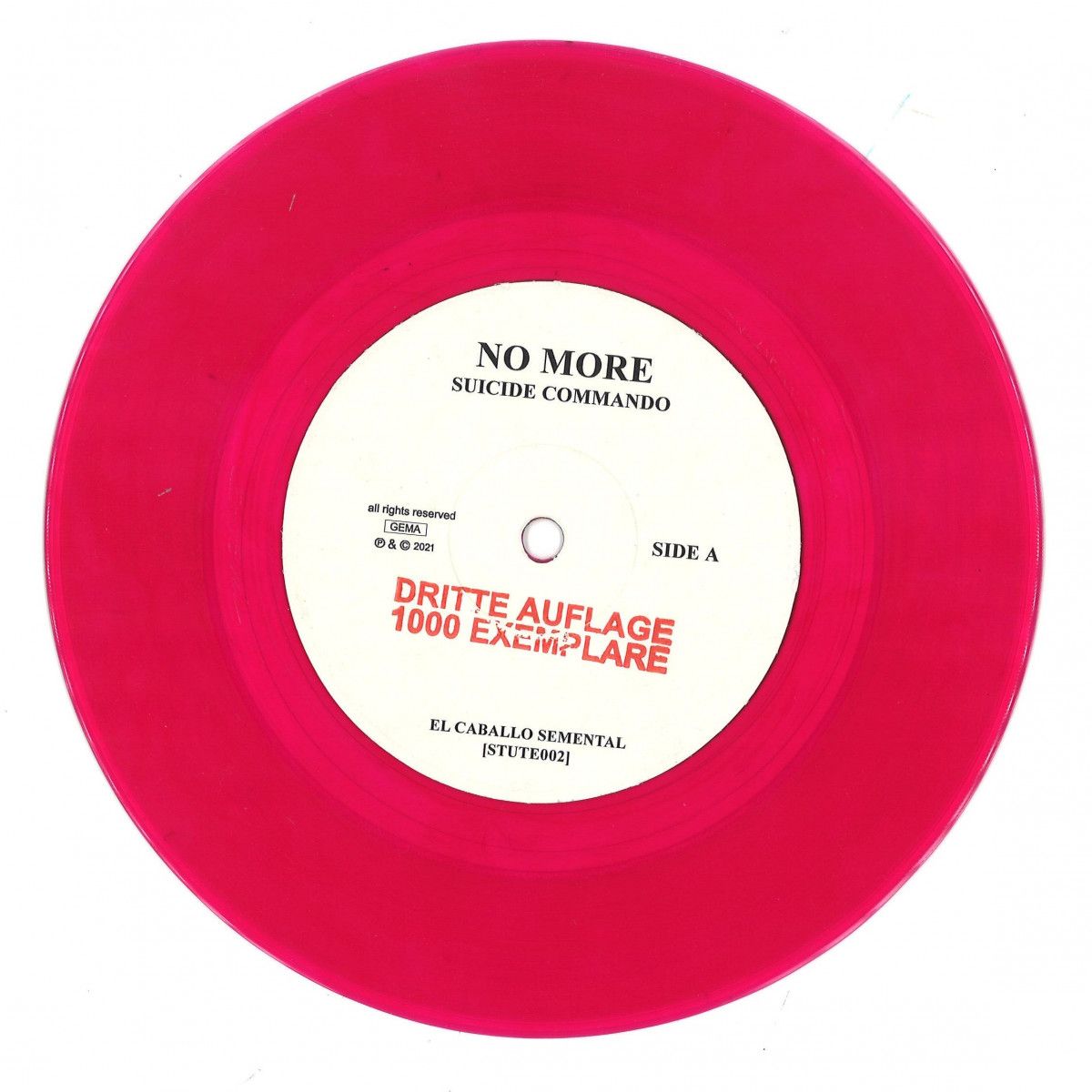 No More - Suicide Commando 7" | EL CABALLO SEMENTAL (STUTE002-PURPLE) - main