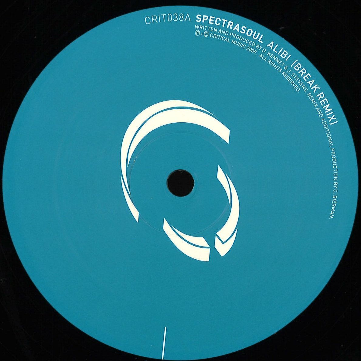 Spectrasoul - Alibi (Break Remix) / Organise | Critical Music (CRIT038RP) - main