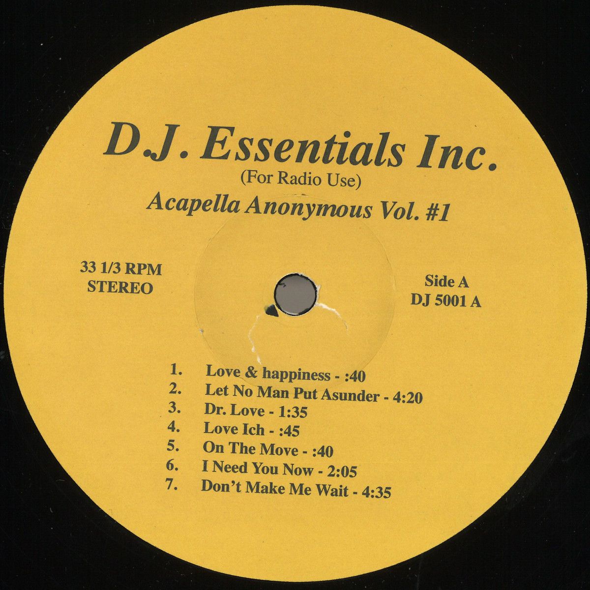 Various - Anonymous Acapella Vol.1 | DJ Essentials Inc. (DJ5001) - main