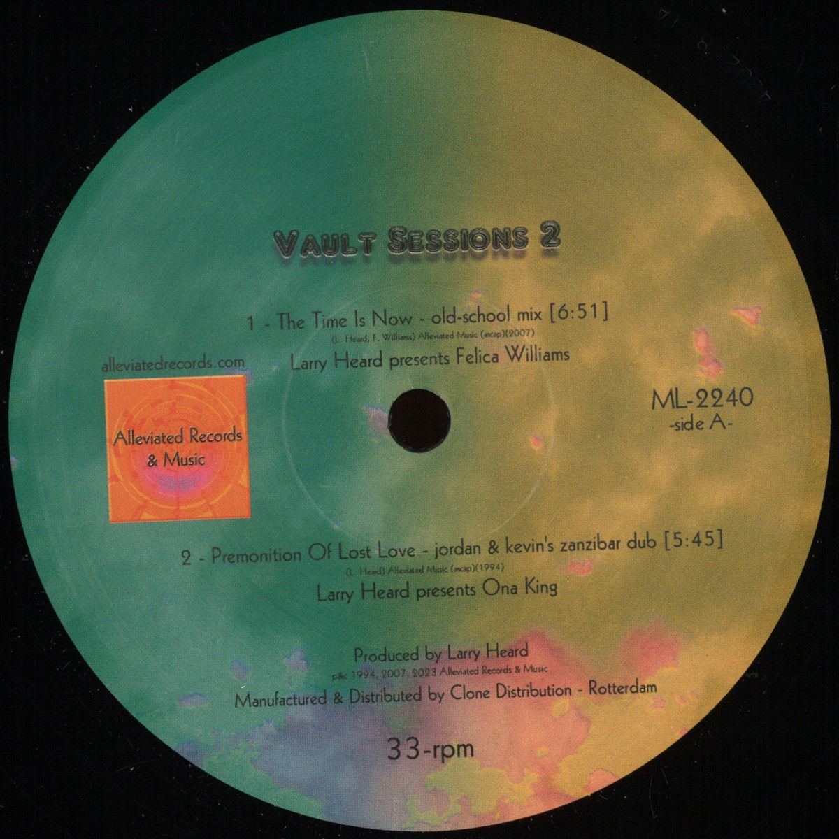 Larry Heard - Vault Sessions 2 | ALLEVIATED (ML2240) - main