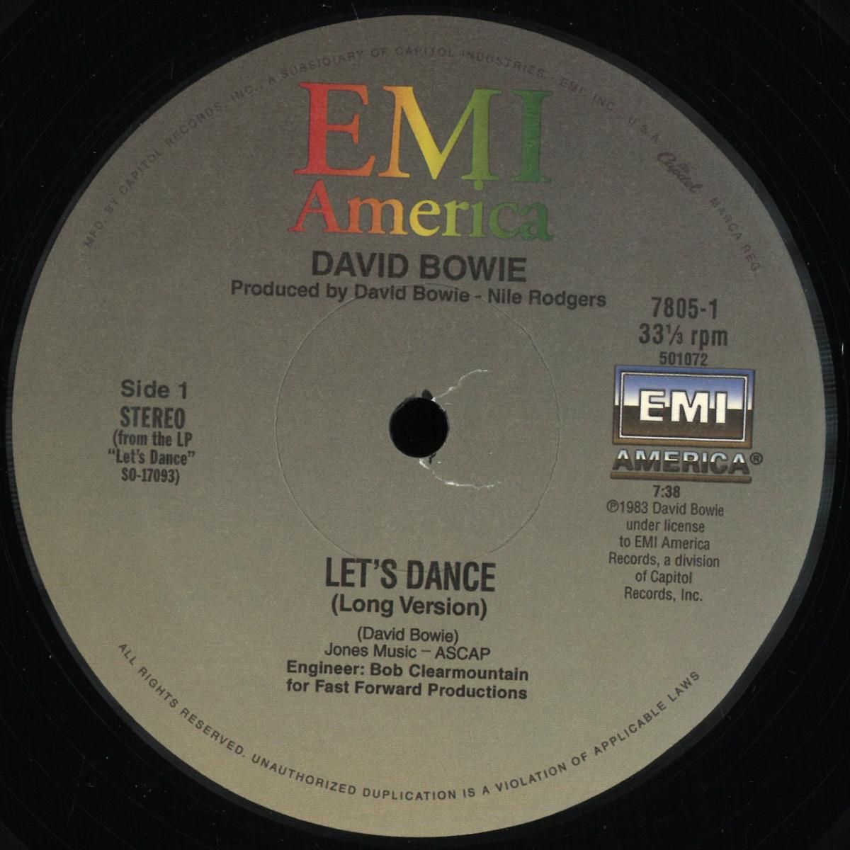 David Bowie - Let's Dance / Fame | EMI (7805B) - main