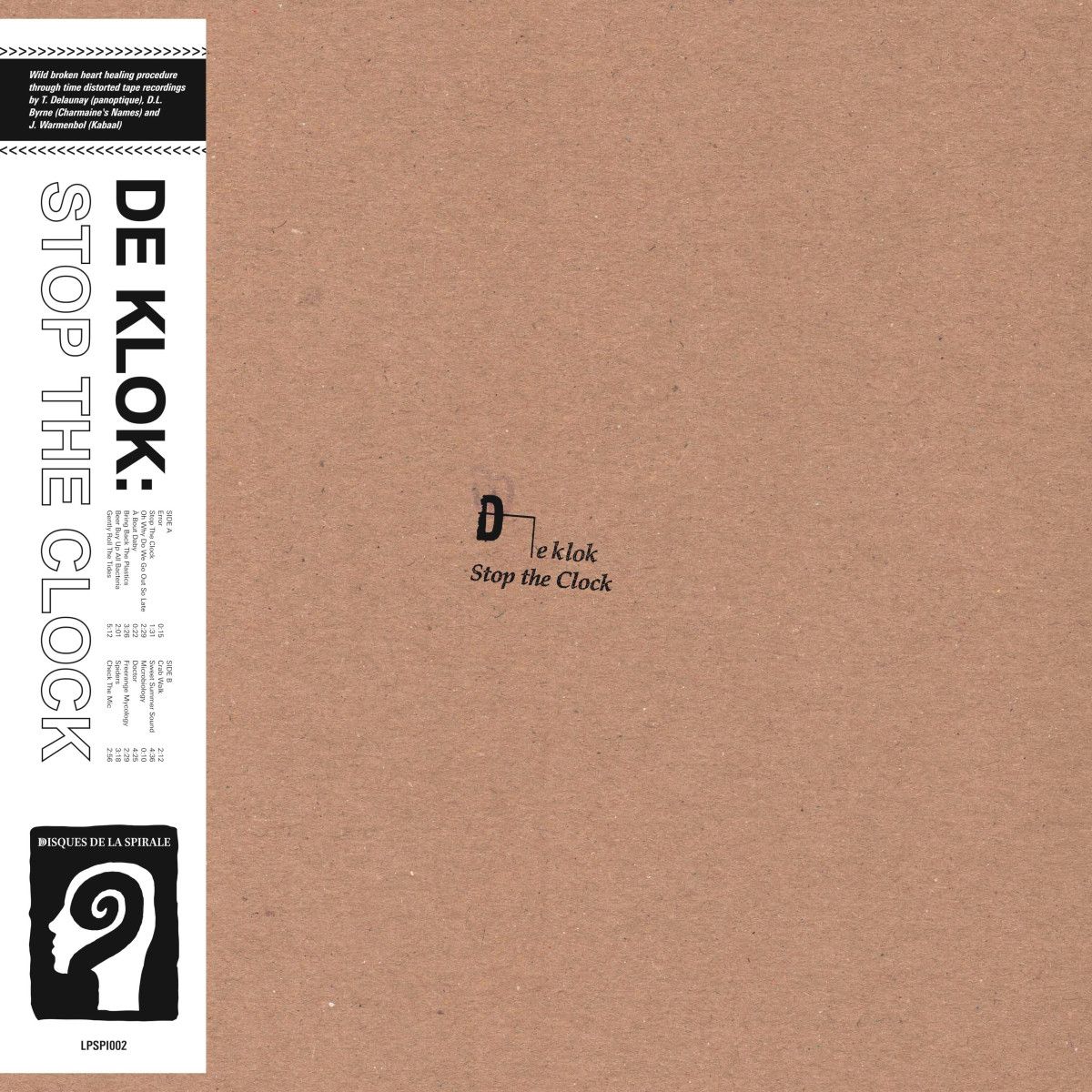 De Klok - Stop the Clock | Disques de la Spirale (LPSPI002) - main