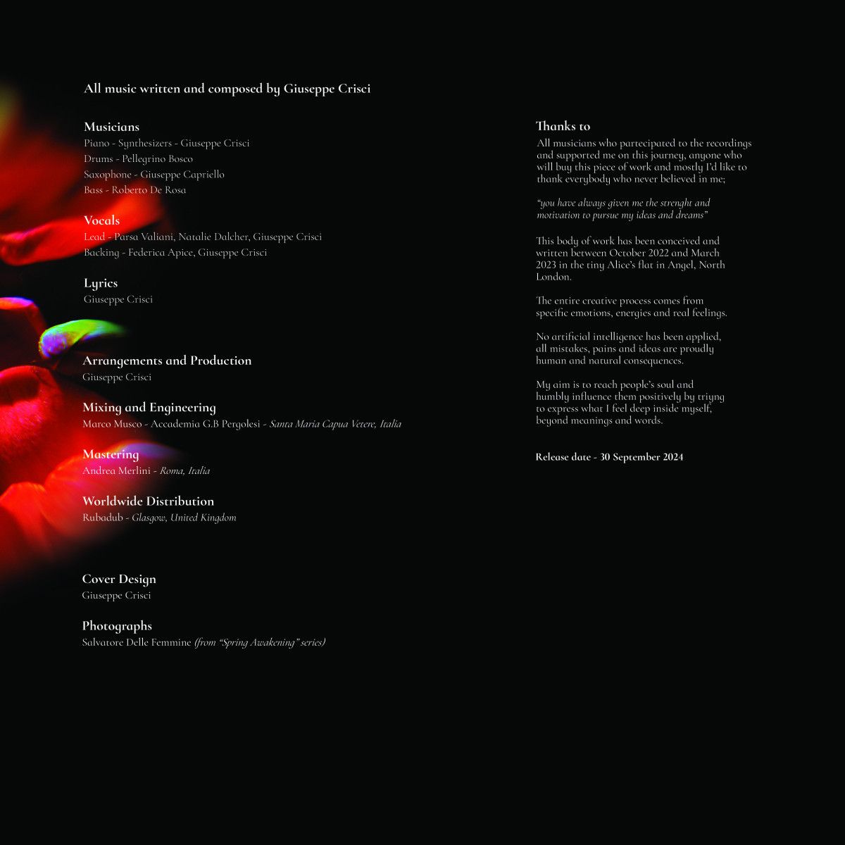 Giuseppe Crisci - Songs for A LP | Senseverse (SV006) - main