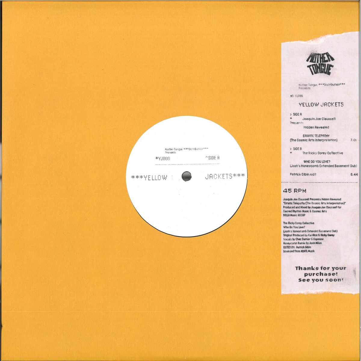 Various - Yellow Jackets Vol.8 | Yellow Jackets (YJ008) - main Various - Yellow Jackets Vol.8 | Yellow Jackets (YJ008) - main