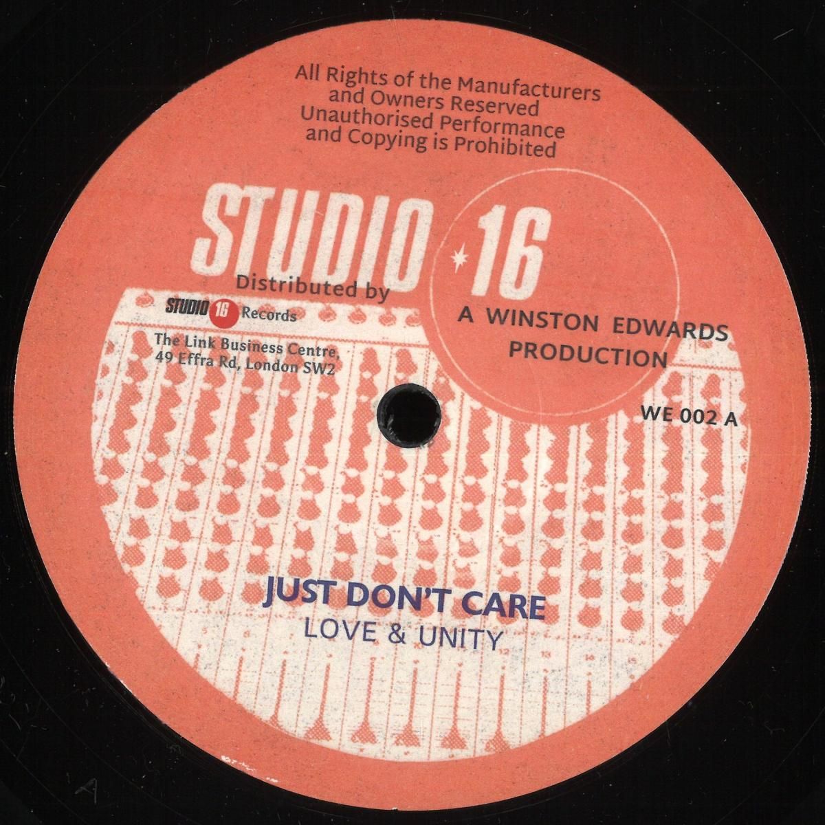 Love & Unity - Just Don't Care | STUDIO 16 (WE002) - main Love & Unity - Just Don't Care | STUDIO 16 (WE002) - main