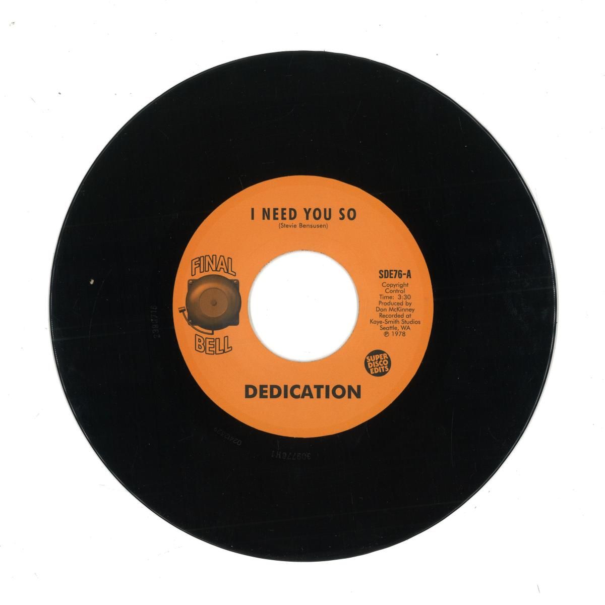 Dedication - I Need You So / I'm Falling in Love With You (7") | SUPER DISCO EDITS (SDE76) - main