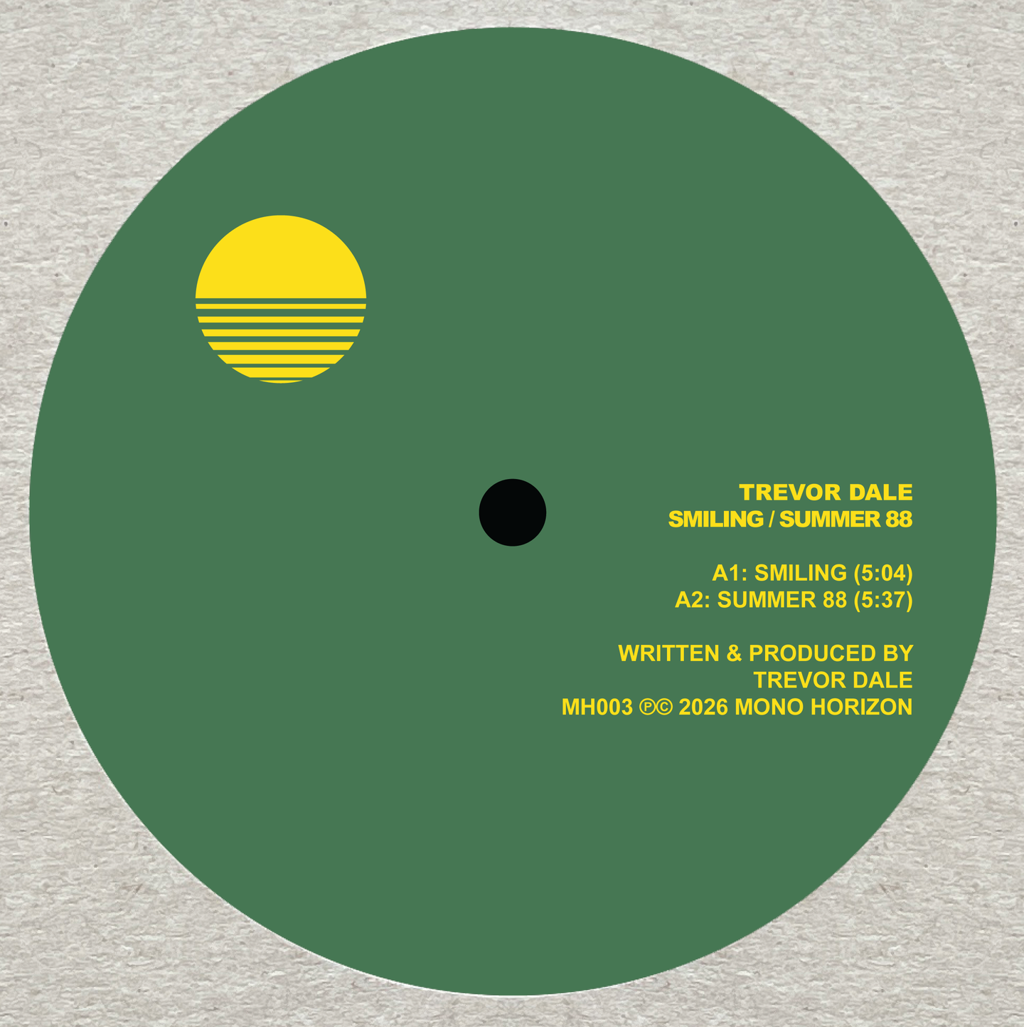 Trevor Dale - Smiling / Summer 88 | Mono Horizon (MH003) - main