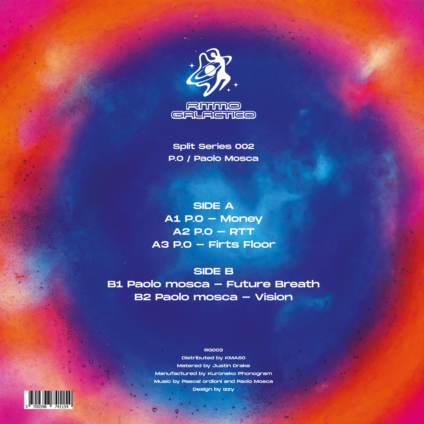 P.O  &  Paolo Mosca - Split Series 002 | Ritmo Galactico (RG003) - 4