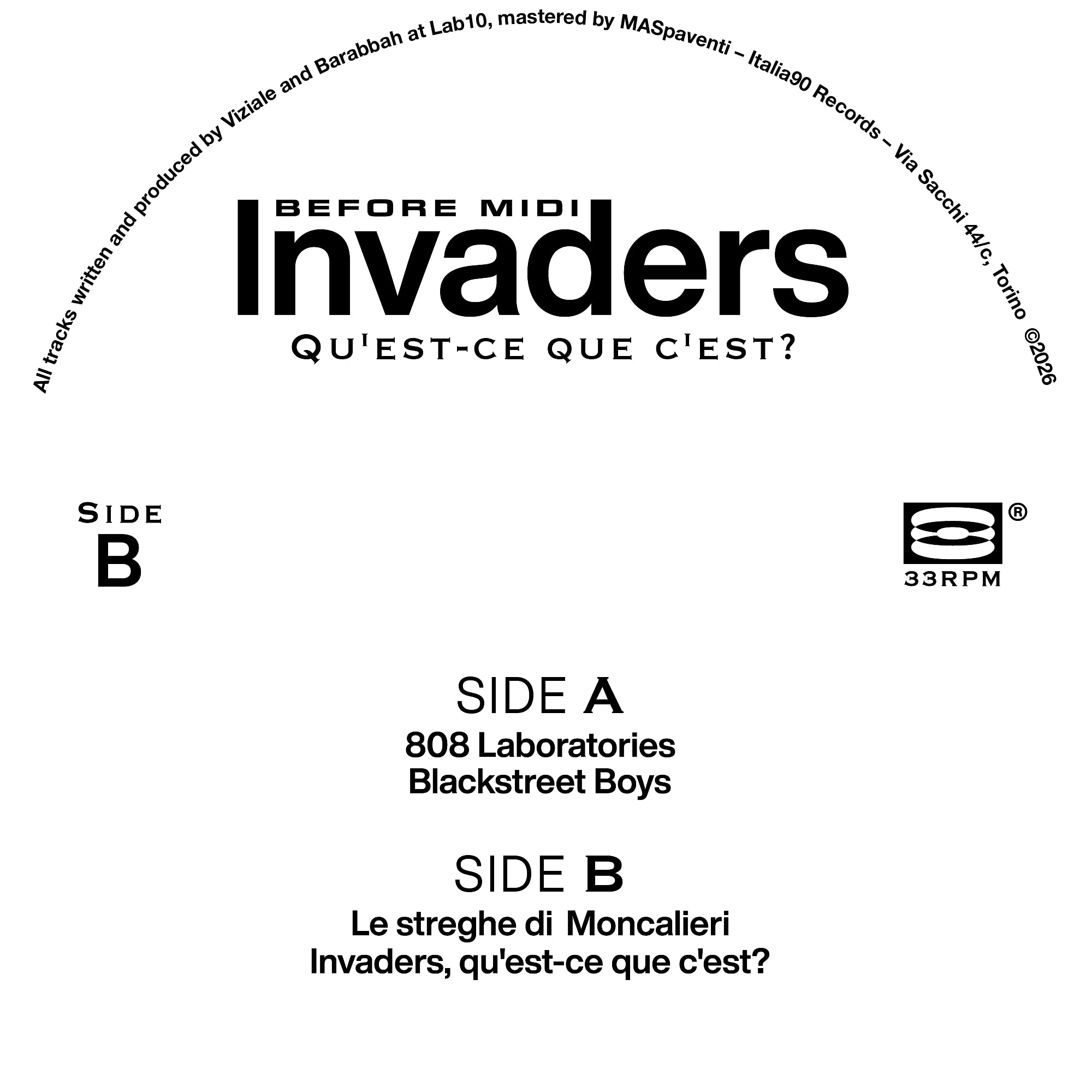 Before Midi - Invaders, Qu'est-ce que c'est? | Italia90 Records (ITA001) - 3