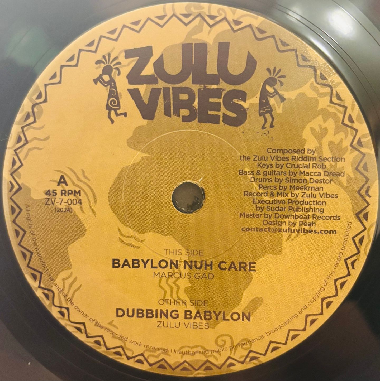 Marcus Gad / Zulu Vibes - Babylon Nuh Care / Dubbing Babylon | Zulu Vibes (ZV-7-004)
