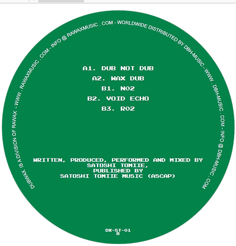 Satoshi Tomiie - SUBTRACT INFINITY PART 1 (OF 3) | Dubwax (DX-ST-01) - 2