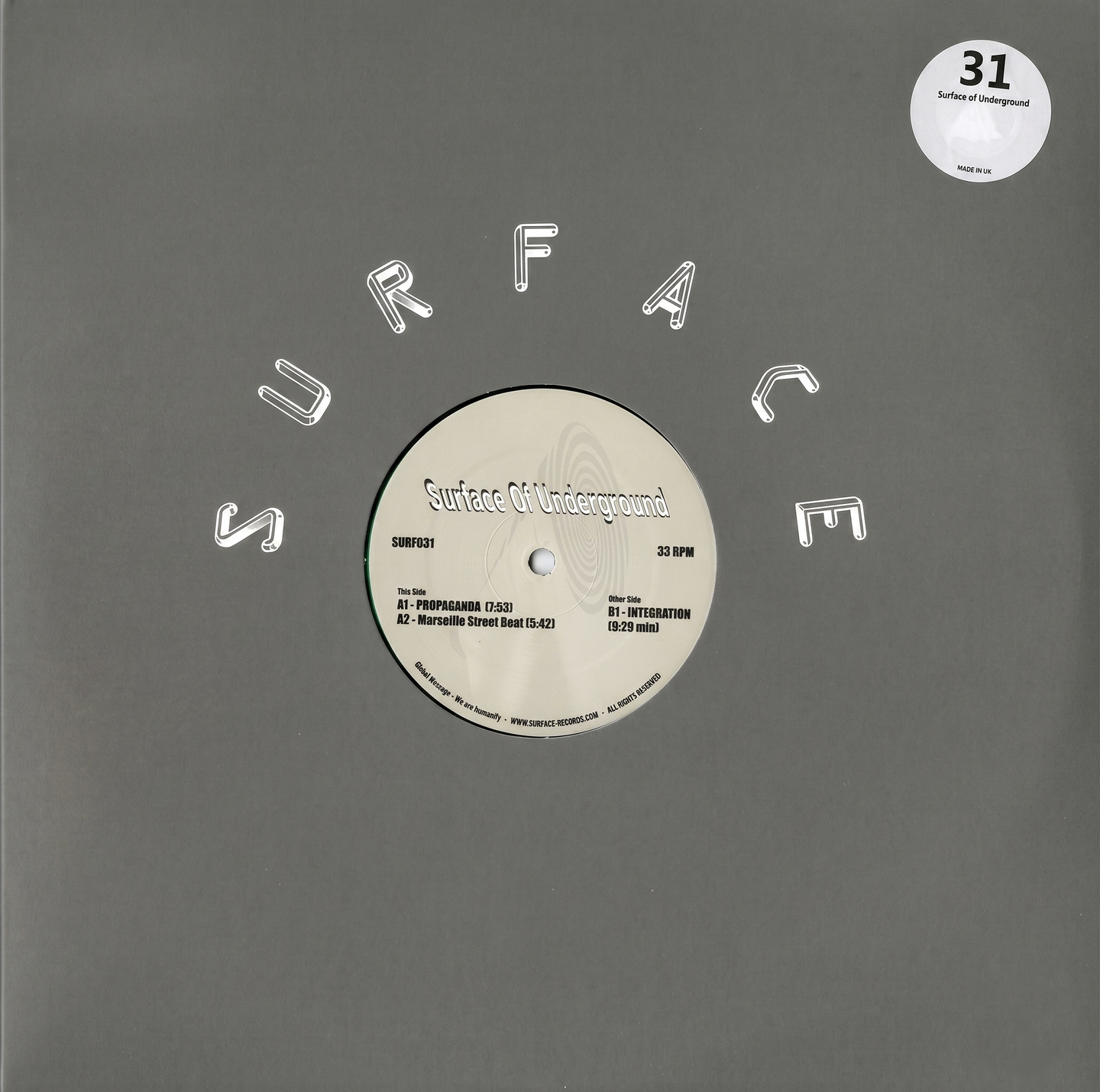Surface Of Underground - Propaganda | Surface Records France (SURF031)