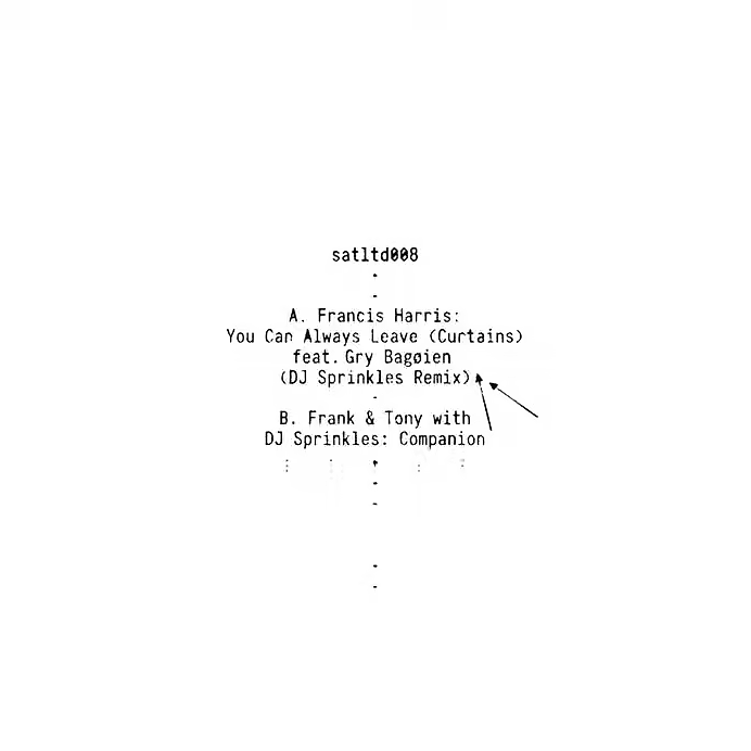 Francis Harris / Frank and Tony With DJ Sprinkles - You Can Always Leave (Curtains) (DJ Sprinkles Remix) / Companion | Scissor and Thread (satltd008)
