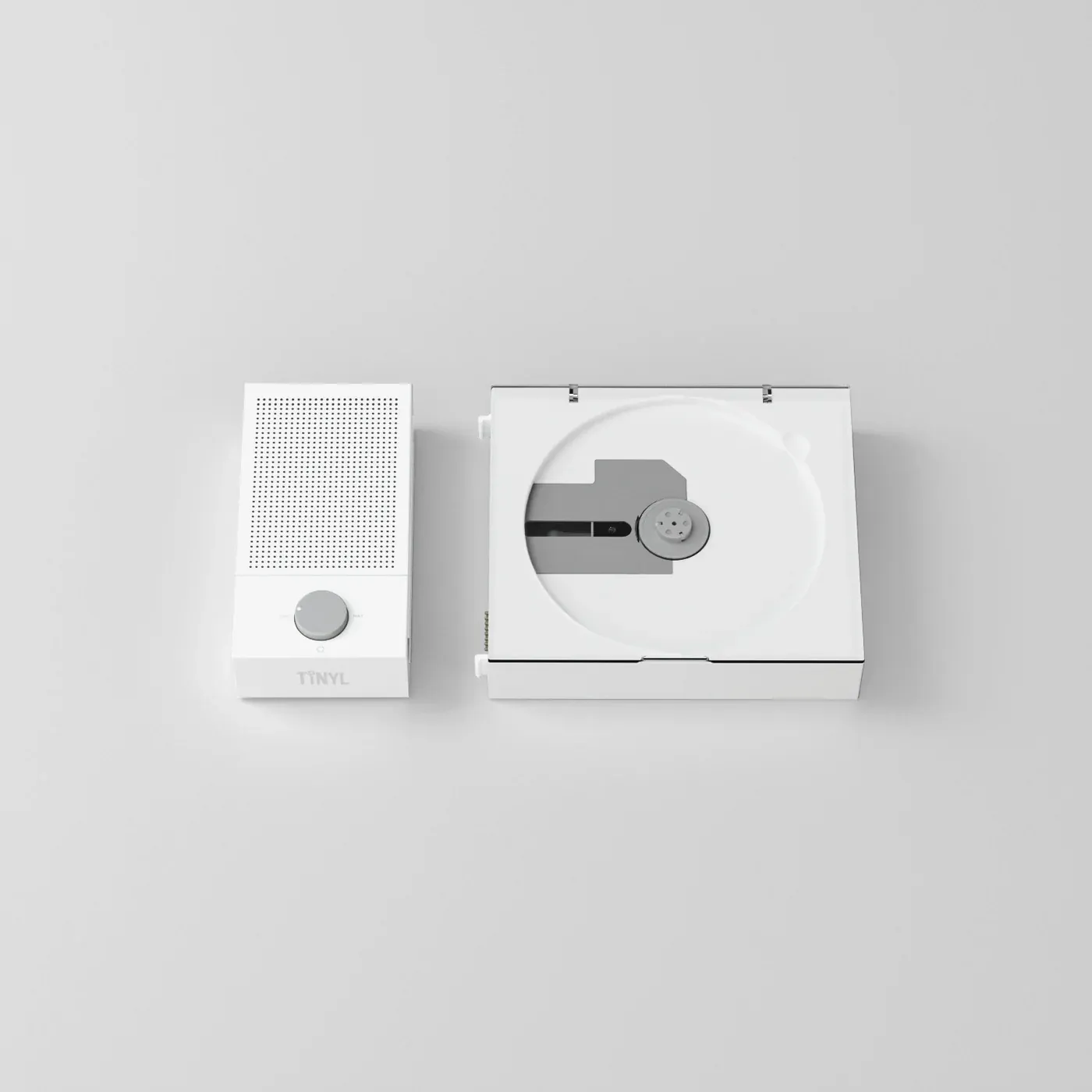 Tinyl - TINYL SPLIT: The Elegant White Modular 3-in-1 Portable CD Player Tinyl - TINYL SPLIT: The Elegant White Modular 3-in-1 Portable CD Player