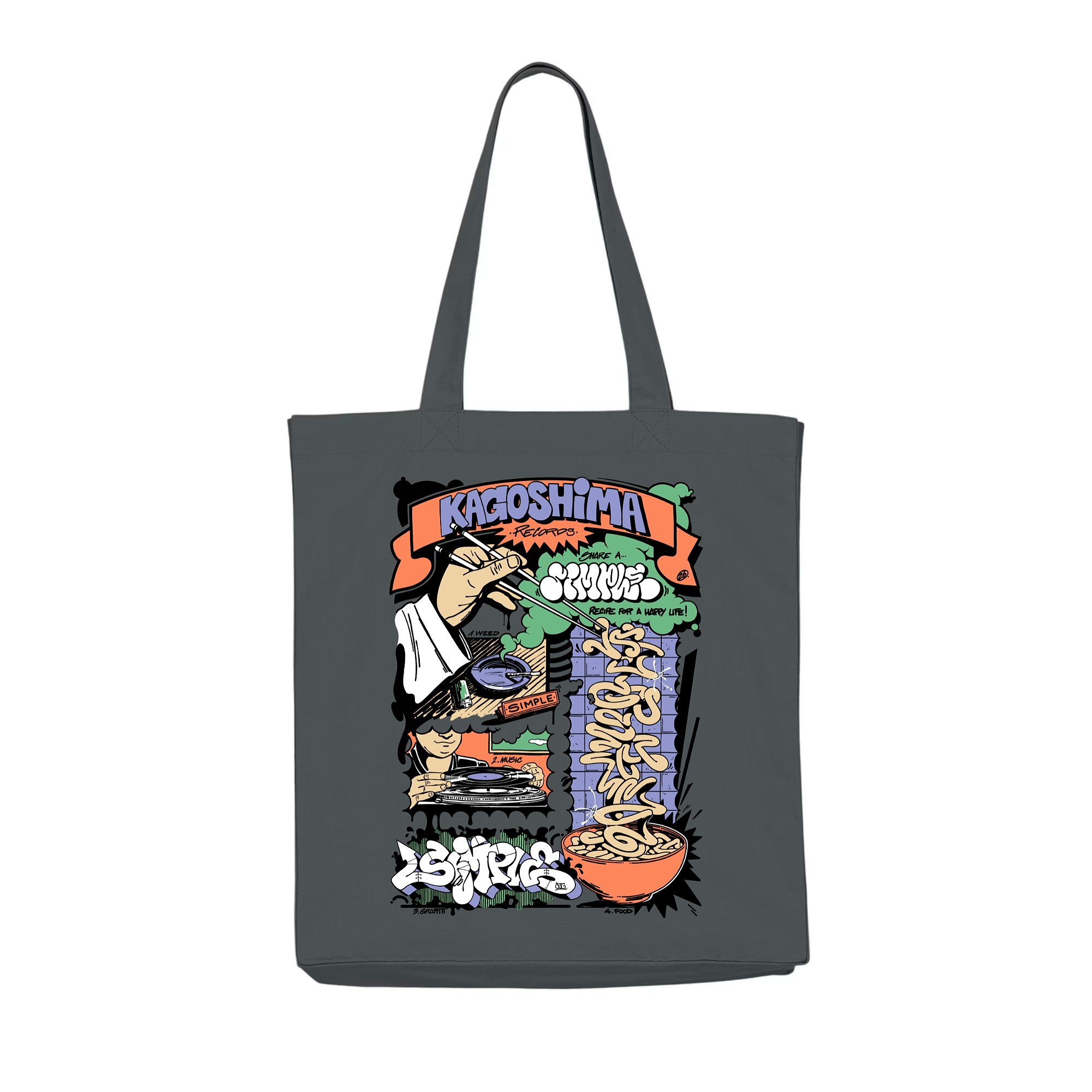 Kagoshima Records - SIMPLE RECIPE FOR A HAPPY LIFE TOTE BAG