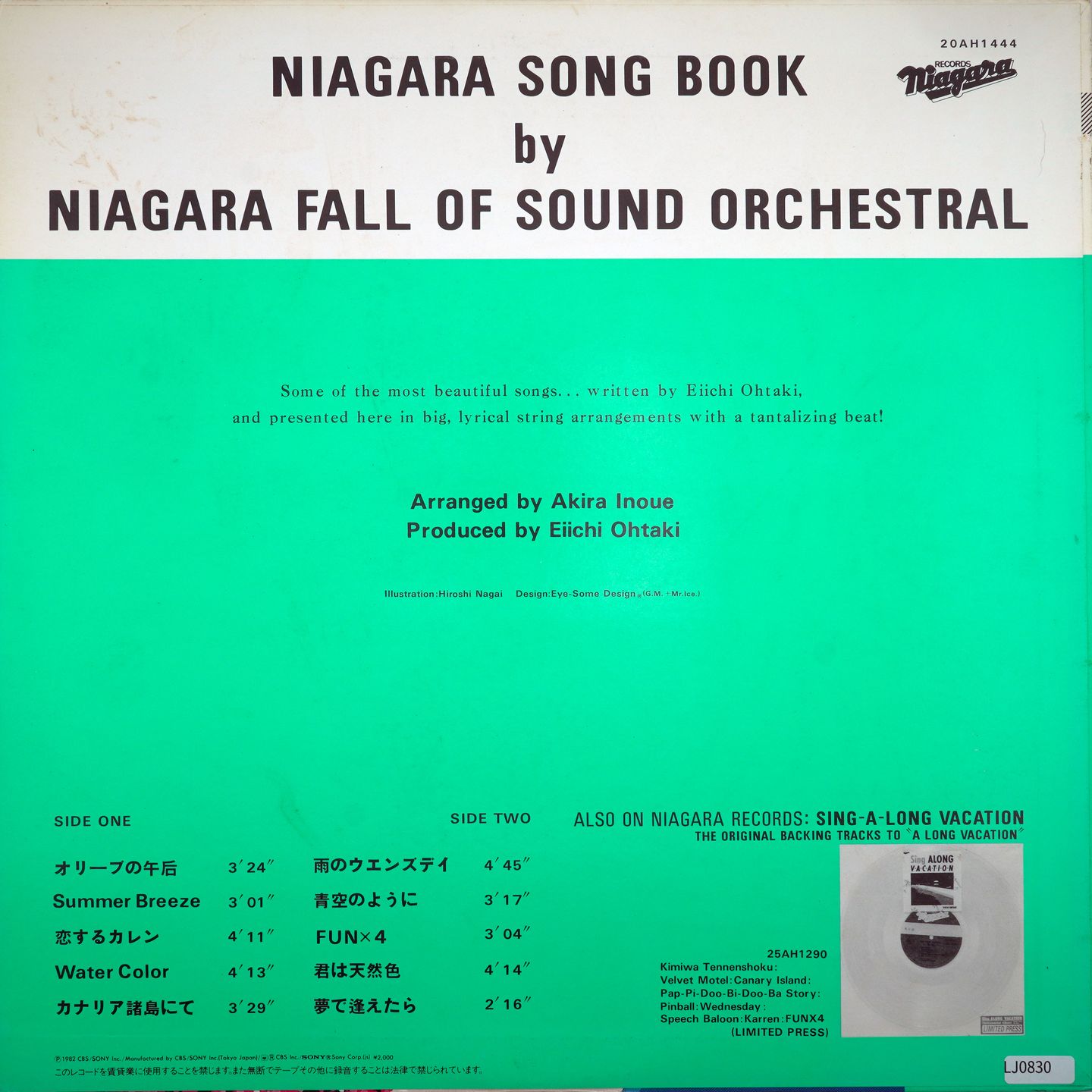 Niagara Fall Of Sound Orchestral - Niagara Song Book | Niagara Records (20AH 1444) - 2