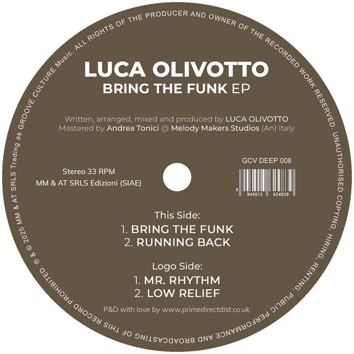 Luca Olivotto - Bring The Funk EP | Groove Culture Deep (GCVDEEP008) - 2