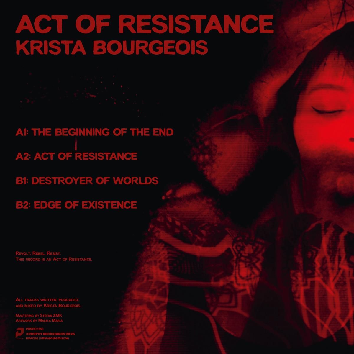 Krista Bourgeois - Act Of Resistance EP [printed sleeve] | PRSPCT Recordings (PRSPCT350) - 2
